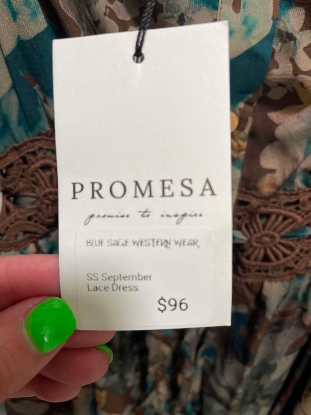 NWT Promesa Misty Meadow Floral Maxi Prairie Dress Sz M - Picture 6 of 10